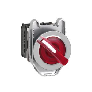 Işıklı, mandal buton LED 24 VAC /DC  Kırmızı 1 NA+1 NK