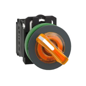 Işıklı, mandal buton LED 24 VAC /DC    Yeşil 1NA+1NK