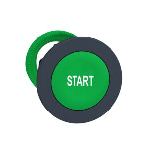 Yeşil üzerine beyaz "START" yazılı kafa Kırmızı